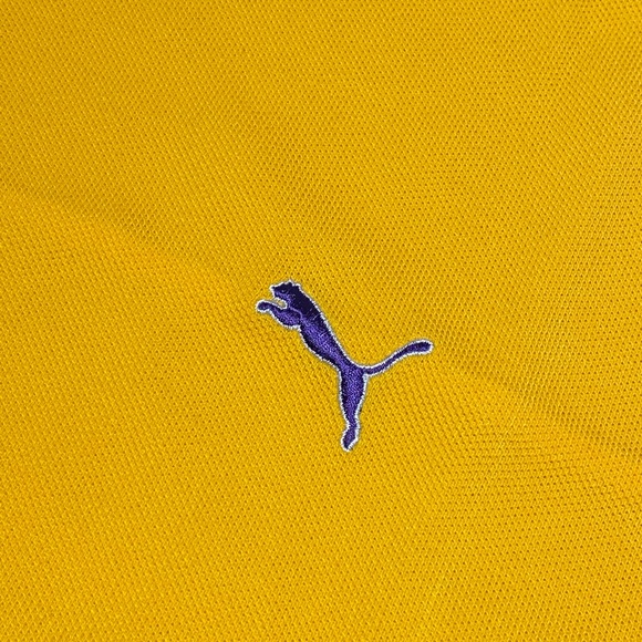 Puma Golf Gold Yellow Purple Polo - Picture 2 of 5